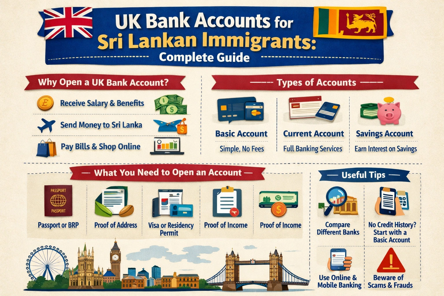 UK Bank Accounts for Sri Lankan Immigrants: Complete Guide