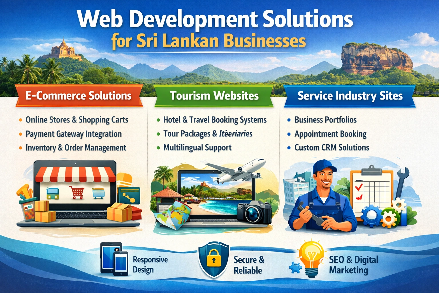 Web Development Solutions for Sri Lankan Businesses: E-commerce, Tourism, and Service Industries