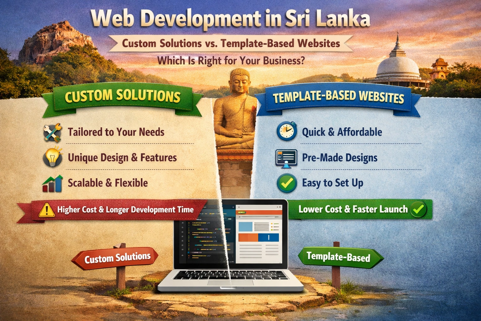 Web Development in Sri Lanka: Custom Solutions vs. Template-Based Websites—Which Is Right for Your Business?