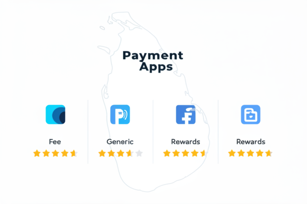 Infographic comparing different mobile payment apps used in Sri Lanka