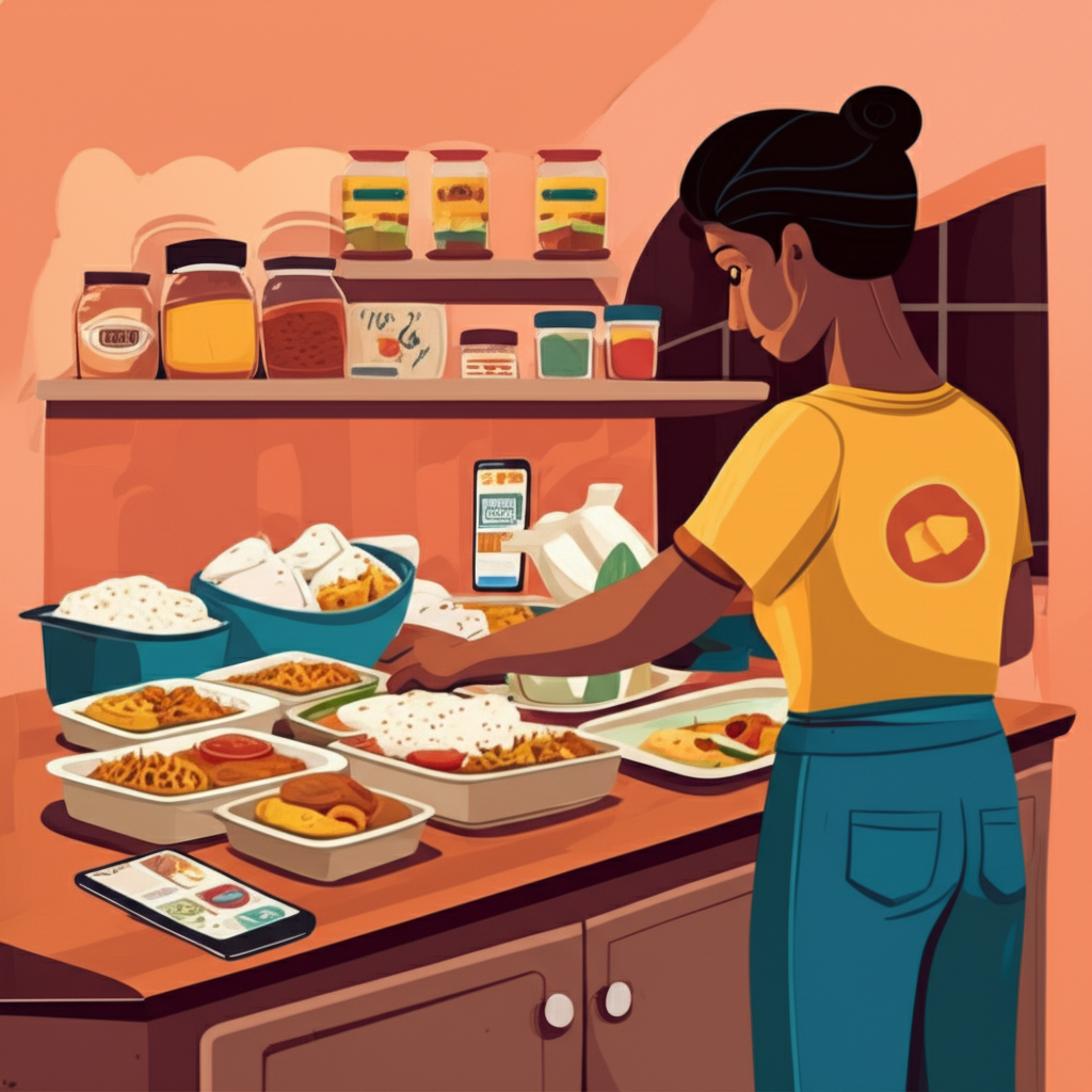 Sri Lankan home cook packing food boxes for a cloud kitchen side business