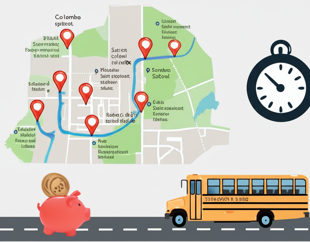 An infographic showing the practical considerations of choosing a school in Sri Lanka, including location, fees, and transport.