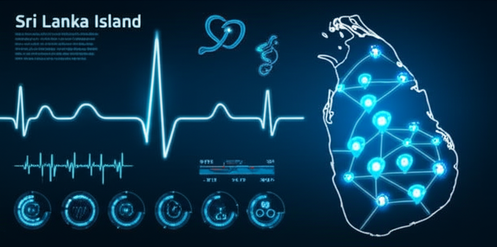 A conceptual image representing the future of interconnected digital healthcare in Sri Lanka.