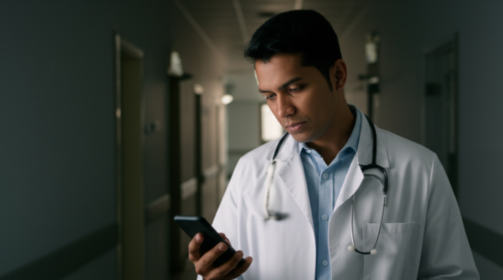 A young Sri Lankan professional looking concerned about the country's economic hardships.