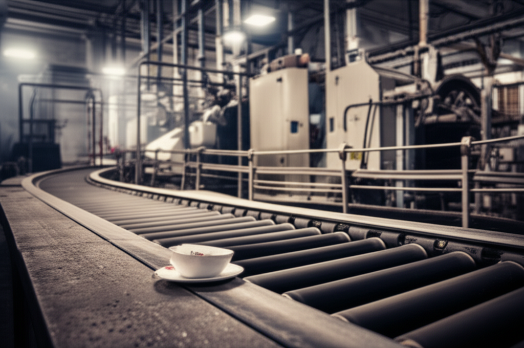The dormant factory floor of Dankotuwa Porcelain, representing the crisis it faced.
