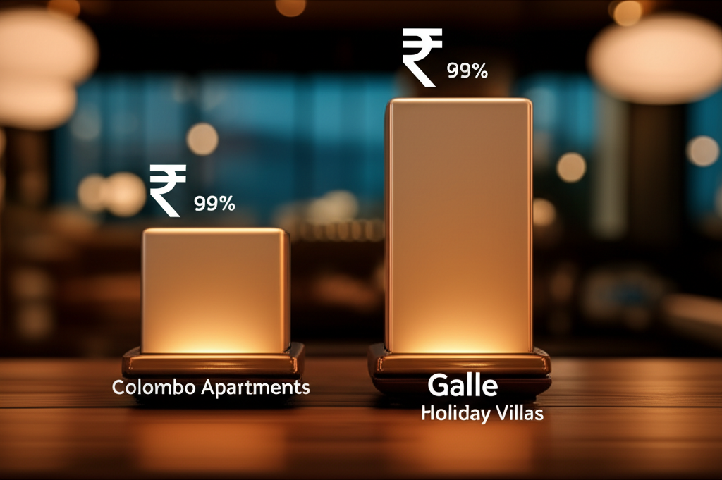 A bar chart comparing the average rental yields for properties in Colombo and Galle.