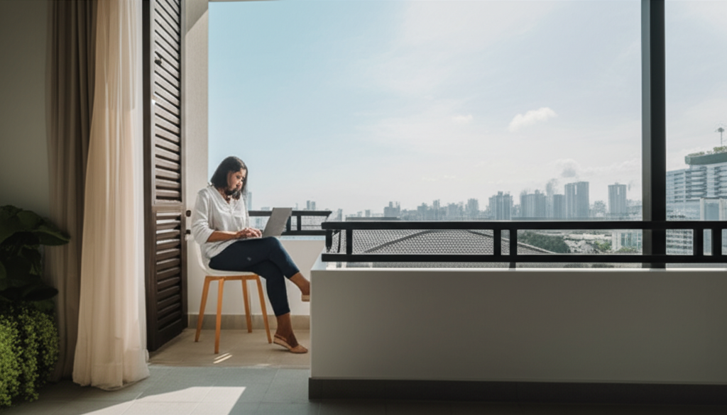 The interior of a modern rental apartment in Colombo, highlighting a flexible lifestyle.