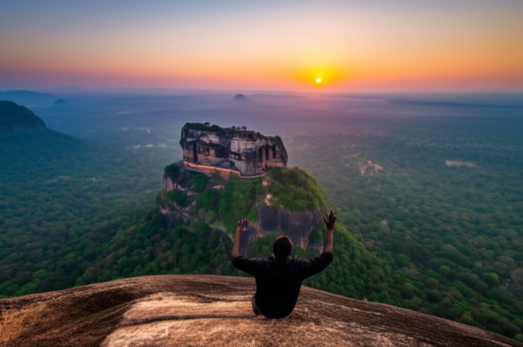 The stunning view of Sigiriya Rock from Pidurangala, a popular budget-friendly alternative.