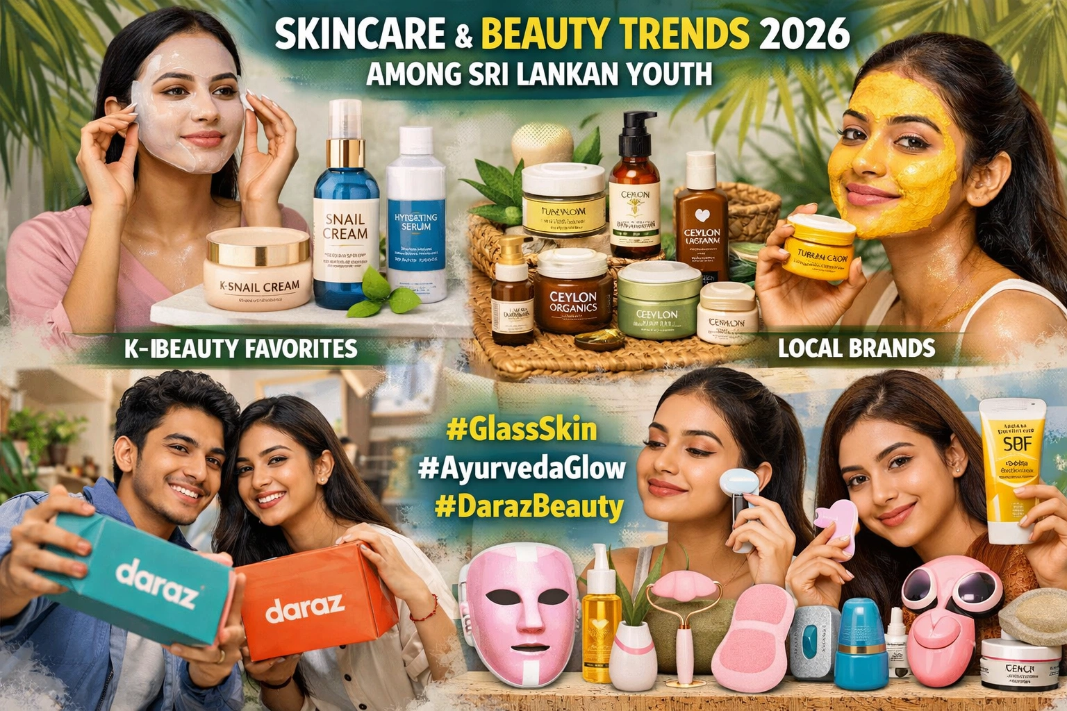 Skin care and beauty trends among Sri Lankan youth in 2026 (K‑beauty, local brands, and Daraz picks)