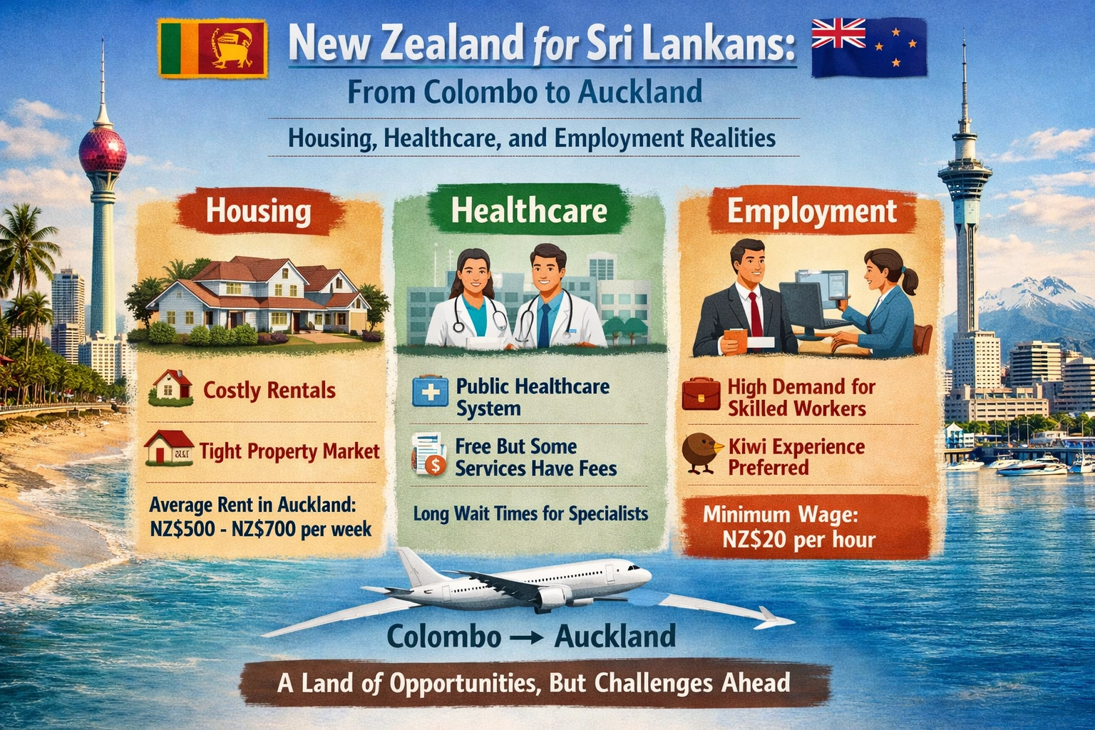 New Zealand for Sri Lankans: From Colombo to Auckland – housing, healthcare, and employment realities