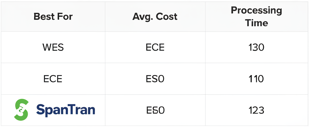 A comparison of top credential evaluation services like WES and ECE.